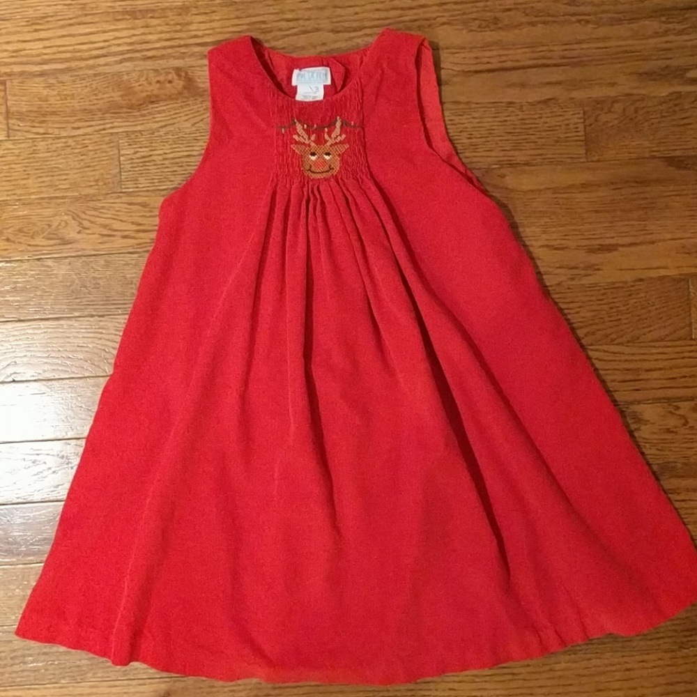 Girls smocked corduroy dress